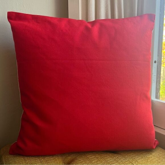 Embroidered Santa and Sleigh Throw Pillow Cover - Picture 3 of 4